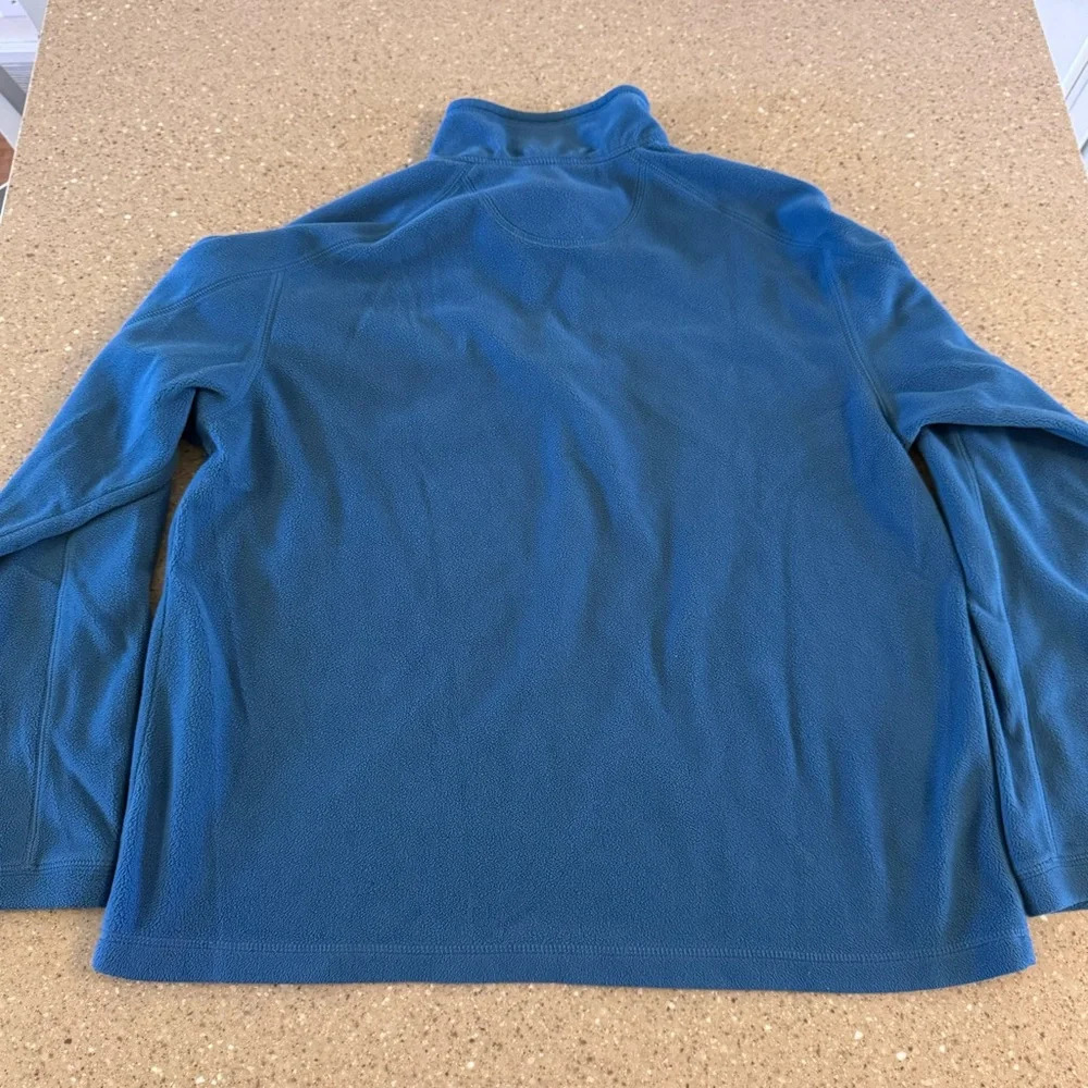 L.L. Bean Sweatshirt Mens Large Blue Pullover Fleece 1/4 Zip Outdoor Sweater - Picture 4 of 5